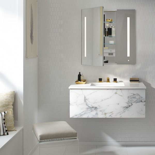 Robern Aio W H Frameless Medicine with Mirror and 3 Adjustable